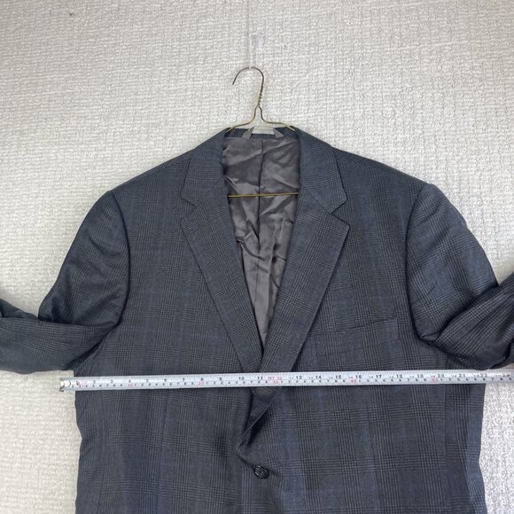 J.P. Tilford Samuelsohn x Harry Rosen Gray/Blue gingham Sport Blazer Jacket 46R - Picture 12 of 16